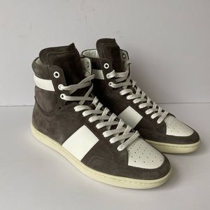 SAINT LAURENT MEN`S SL/10-H COURT CLASSIC HIGH TOP SNEAKERS